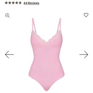 SKIMS Pink Lace Trim Chemise